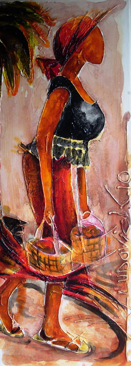 Deux paniers jaunes (2010) 30x80cm 